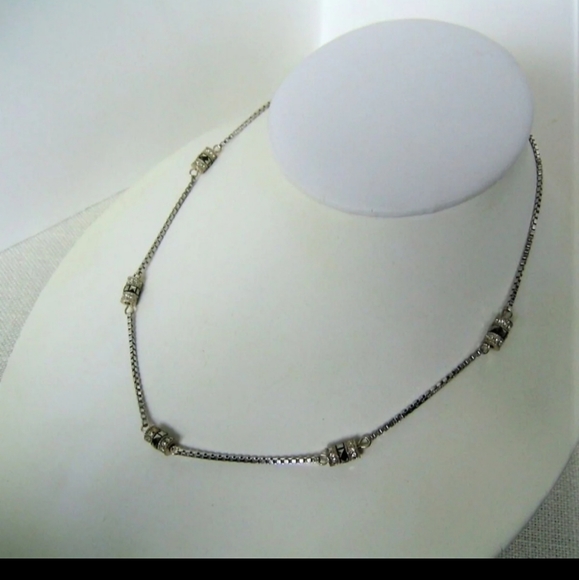 MSCO SS, Marcasite, & CZ Barrel Station Choker - Picture 5 of 9